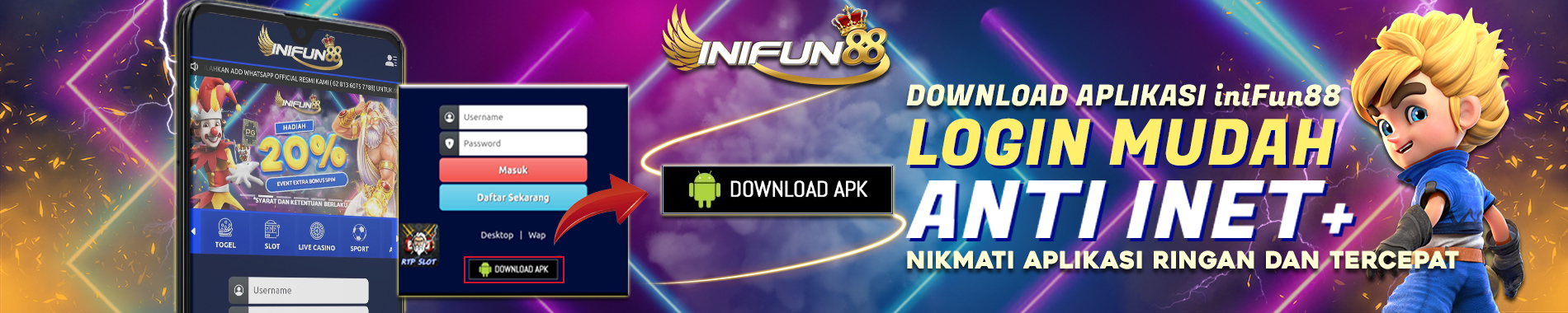 Download Aplikasi iniFun88 Login Mudah Anti Internet Positif